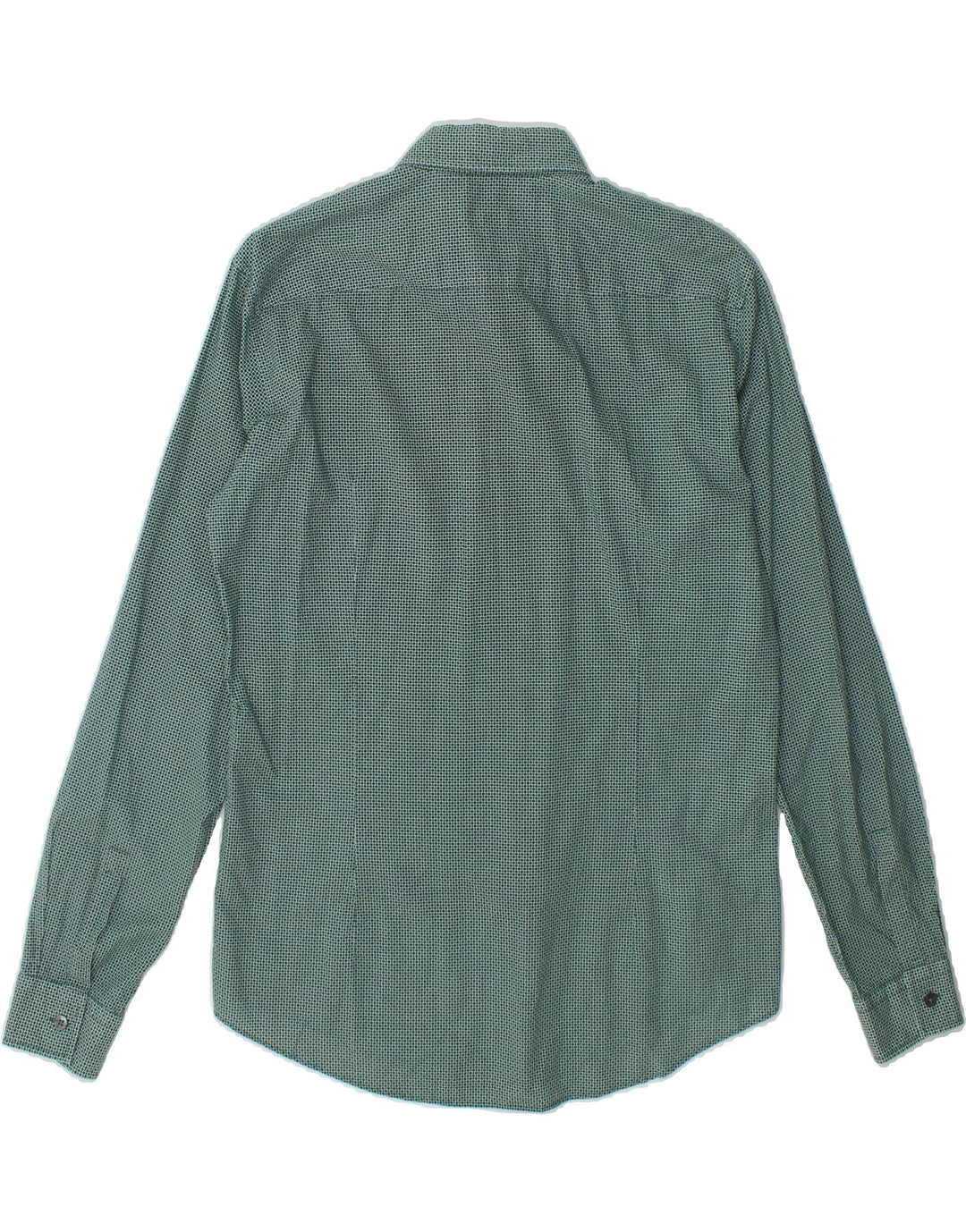 HUGO BOSS Mens Slim Fit Shirt Medium Green Spotted Cotton Vintage Hugo Boss and Second-Hand Hugo Boss from Messina Hembry 