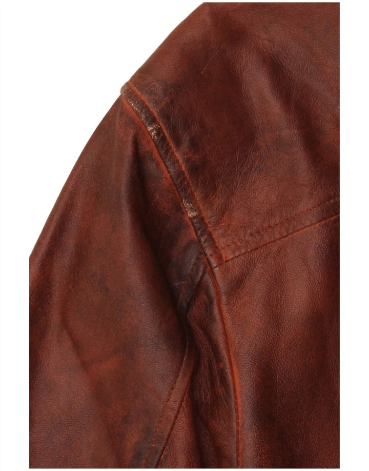 Vintage dame UK 18 XL brunt læder