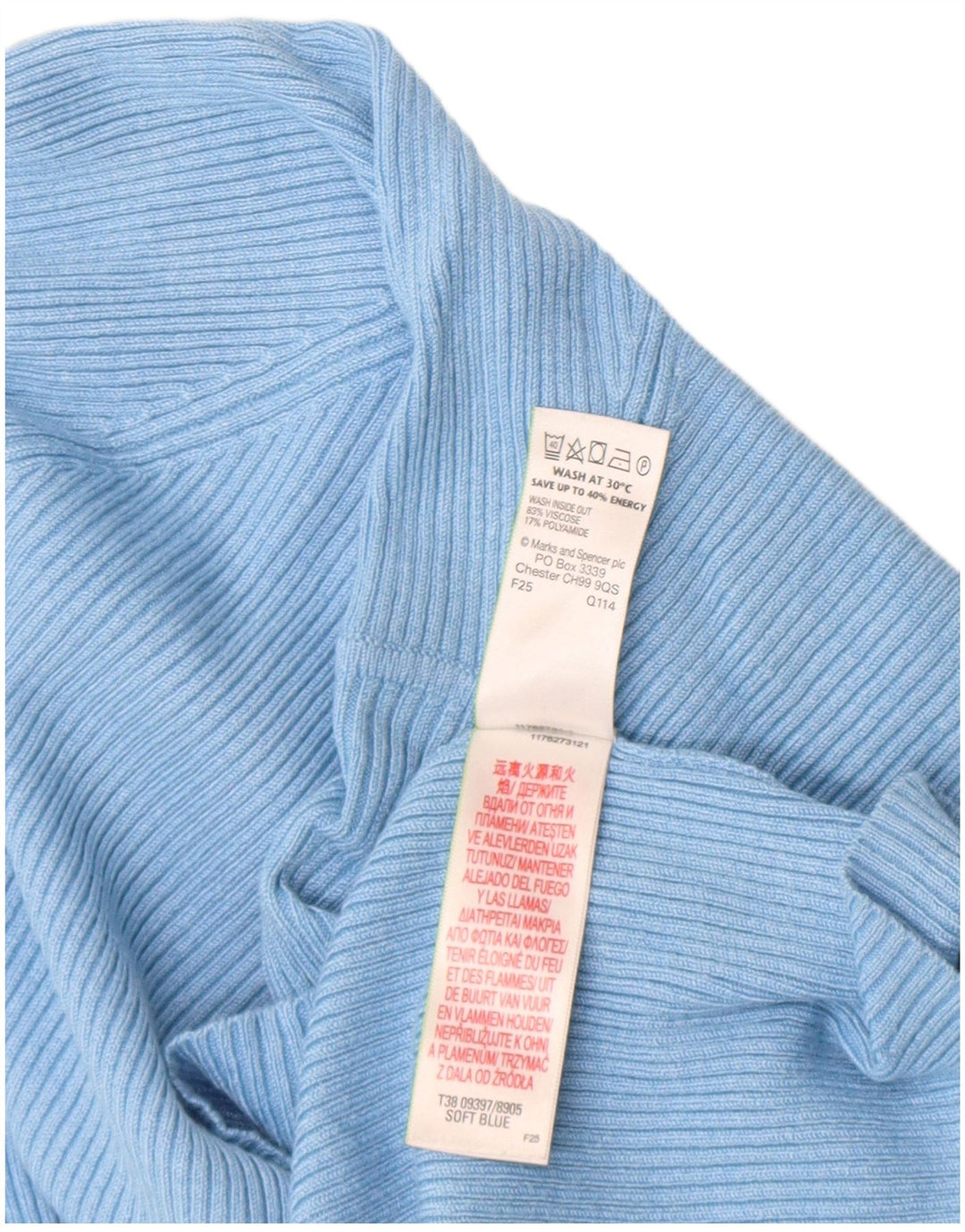 Marks & Spencer Dametop Langærmet UK 18 XL Blå Viscose