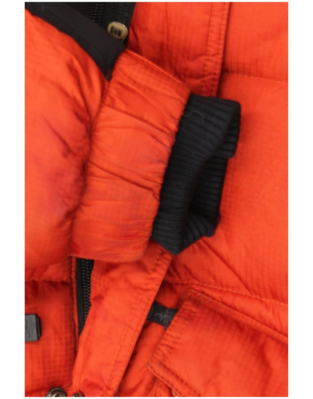 Bastard Herre hættepolstret jakke UK 38 Medium Orange Colourblock Polyamid