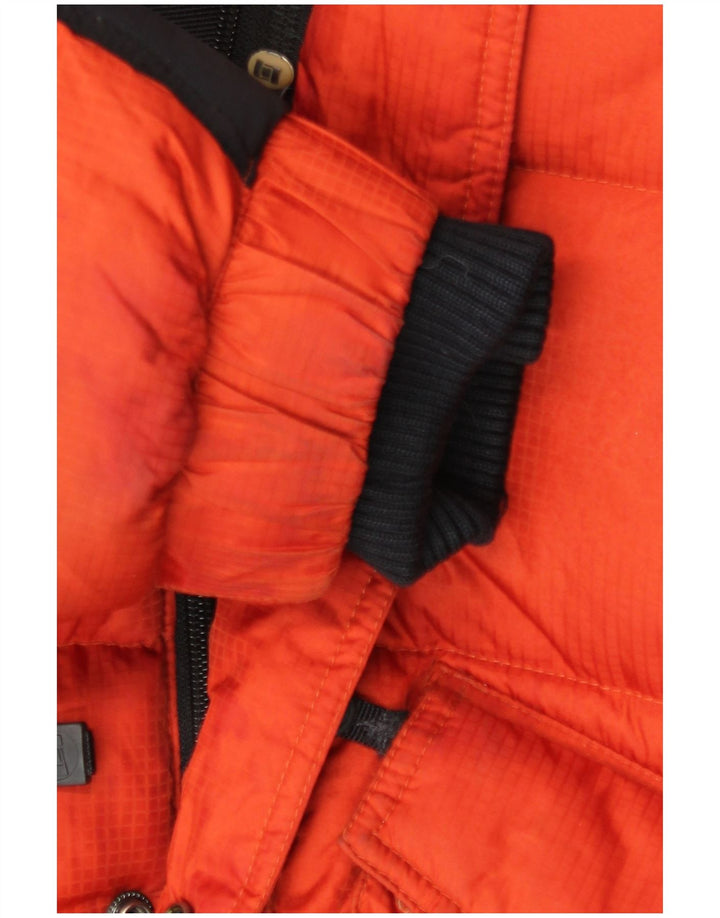 Bastard Herre hættepolstret jakke UK 38 Medium Orange Colourblock Polyamid