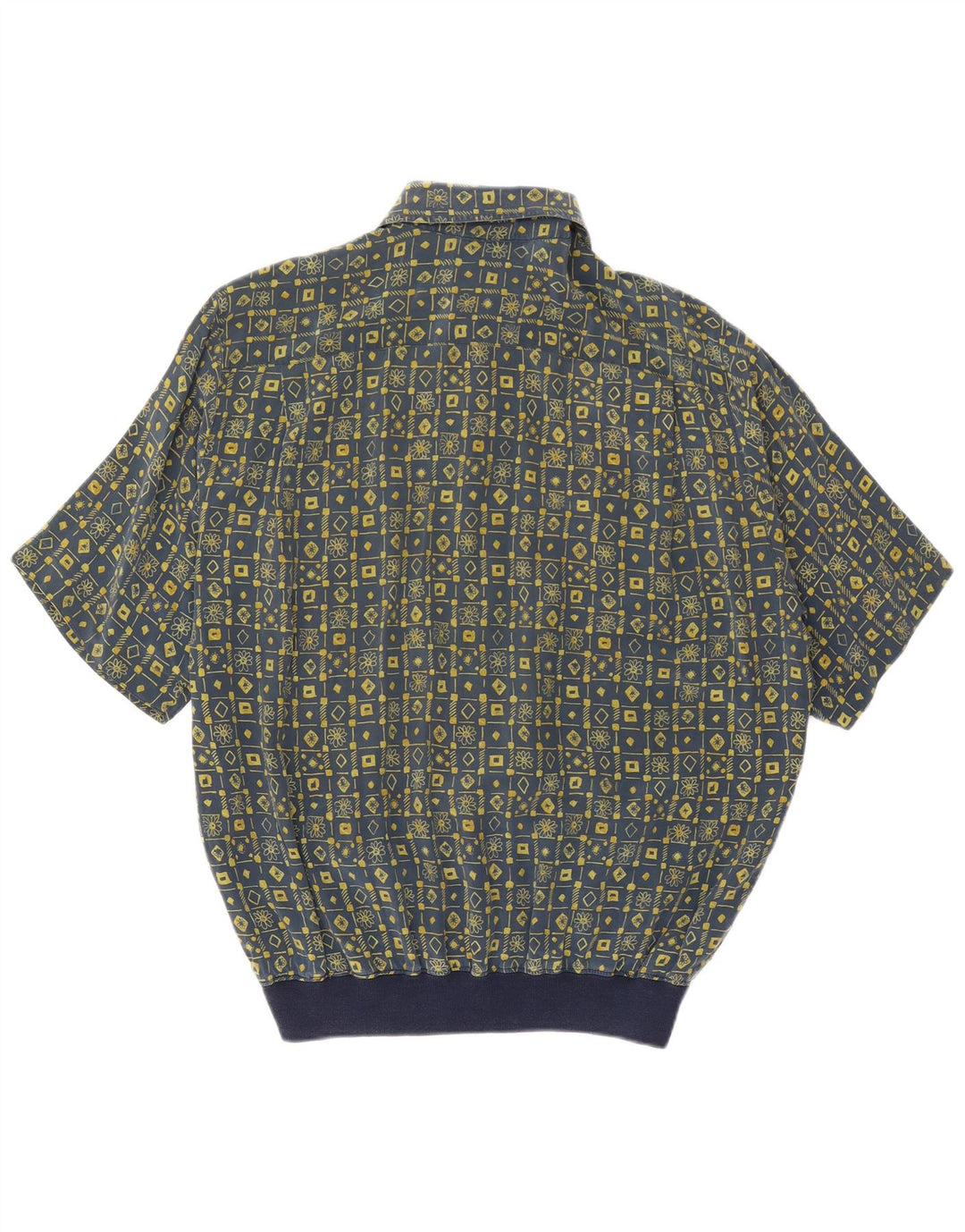 Gran Sasso Herre Kortærmet Pullover Shirt Stor Marineblå Geometrisk