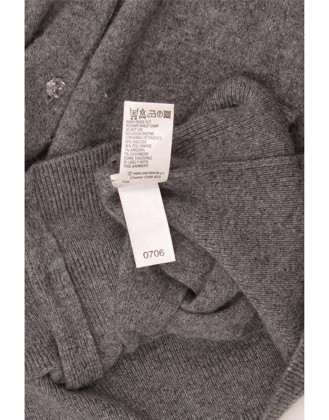Marks & Spencer Dame Cardigan Sweater UK 22 3XL Grå Viscose