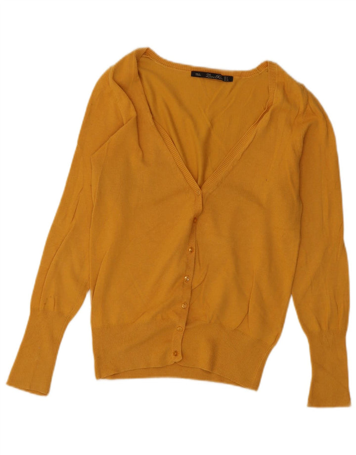 Zara Dame Cardigan Sweater UK 10 Lille Gul
