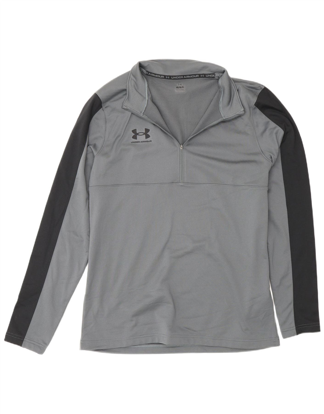 Under Armour Herre Zip Neck Pullover Træningsdragt Top Stor Grå Colourblock