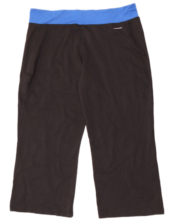 Adidas Womens Crop træningsdragt Bukser UK 22 3XL Sort Colourblock Polyester