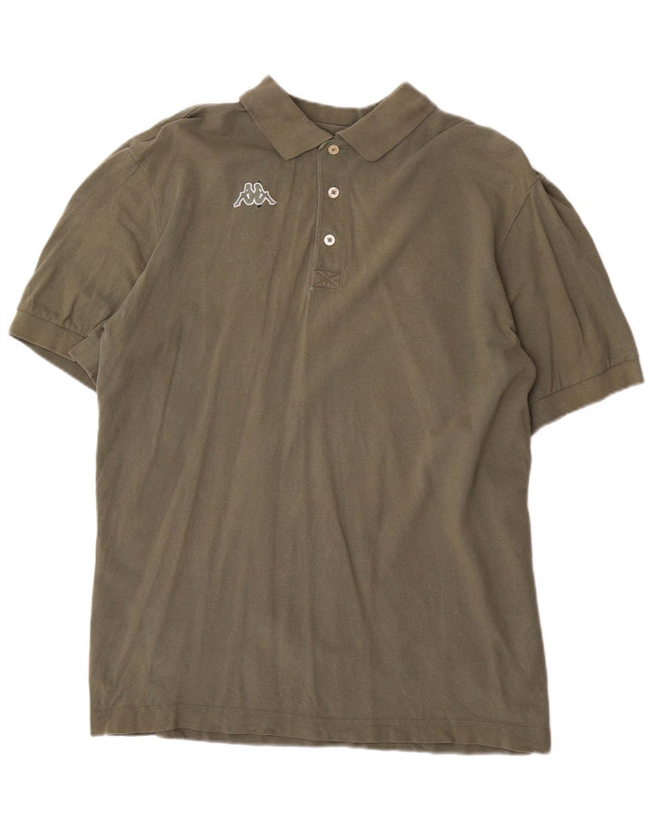 Kappa herre poloshirt XL Khaki Bomuld
