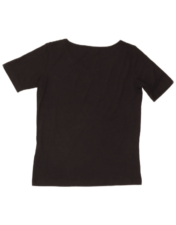 Luisa Spagnoli Womens T-Shirt Top UK 14 Medium Black Viscose
