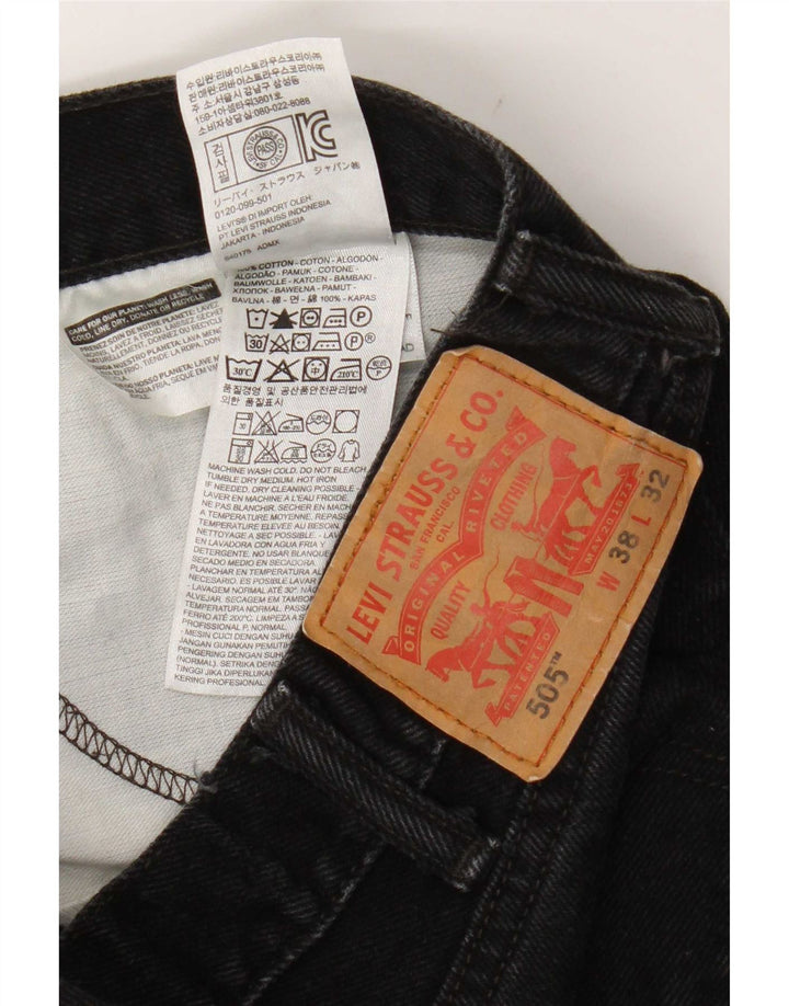Levi's Herre 505 lige jeans W38 L32 sort bomuld