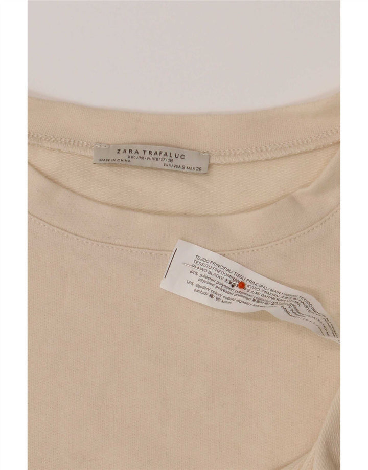 Zara Dame Oversized Top Langærmet UK 10 Small Beige Colourblock