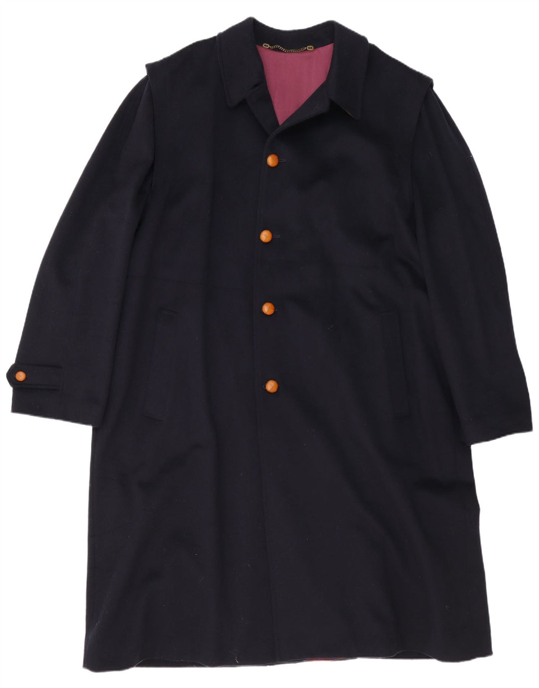 Vintage Herre Overfrakke UK 44 2XL Navy Blue