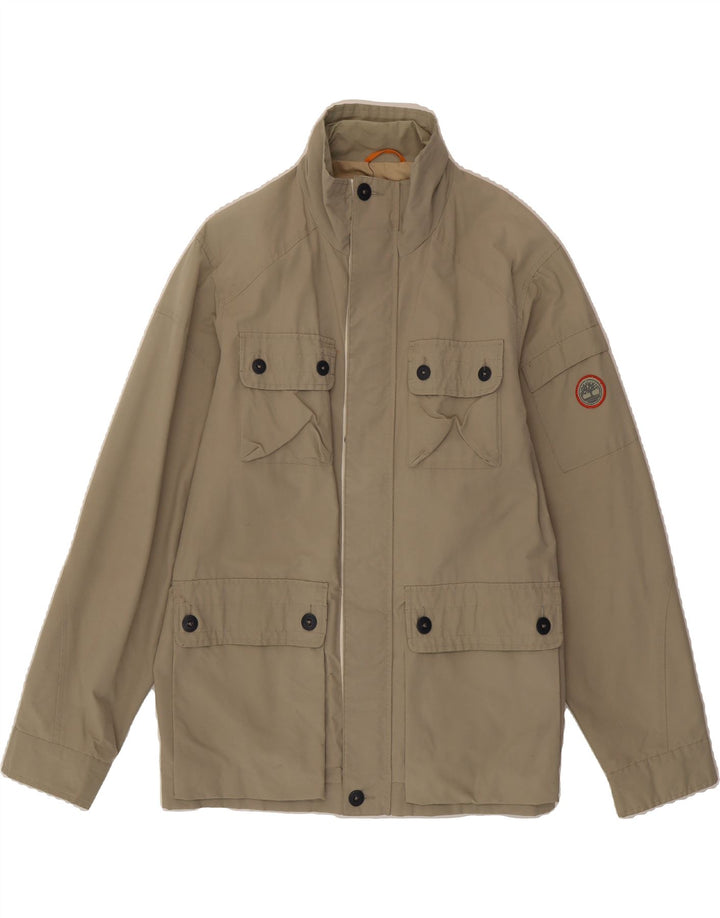 TIMBERLAND Mens Utility Jacket UK 38 Medium Beige Cotton Vintage Timberland and Second-Hand Timberland from Messina Hembry 