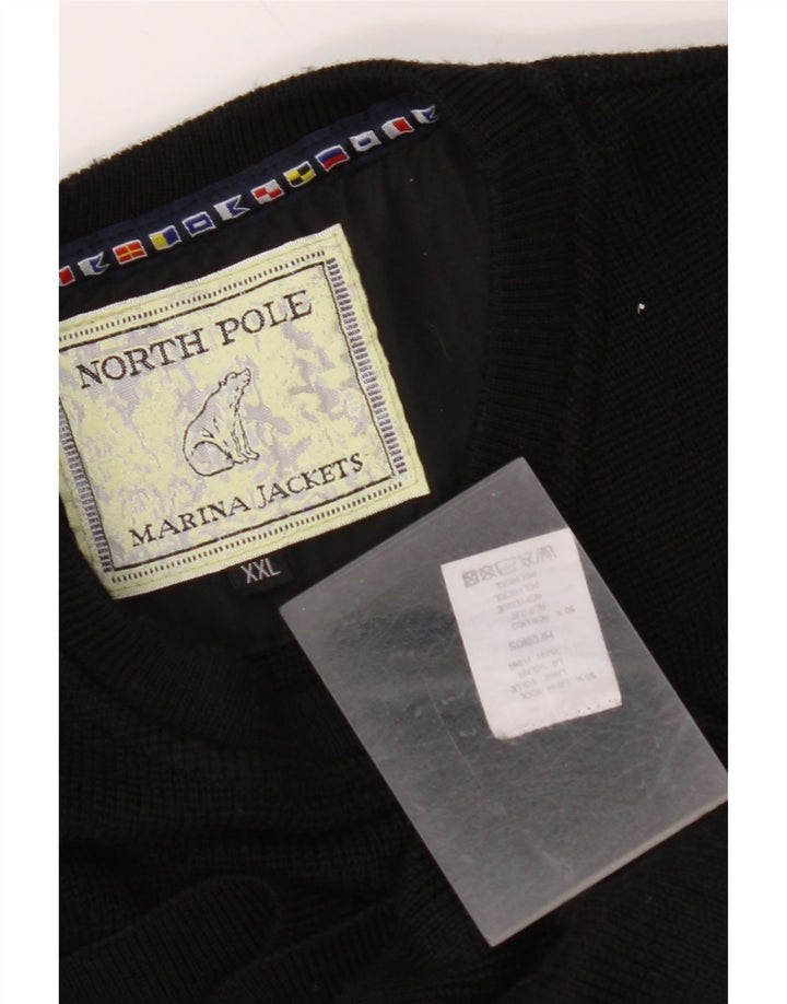 NORTH POLE Herre Crew Neck Jumper Sweater 2XL Sort Uld