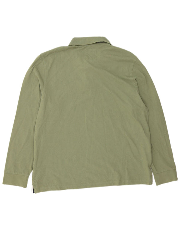 Besætningstøj Langærmet herre poloshirt 2XL grøn bomuld