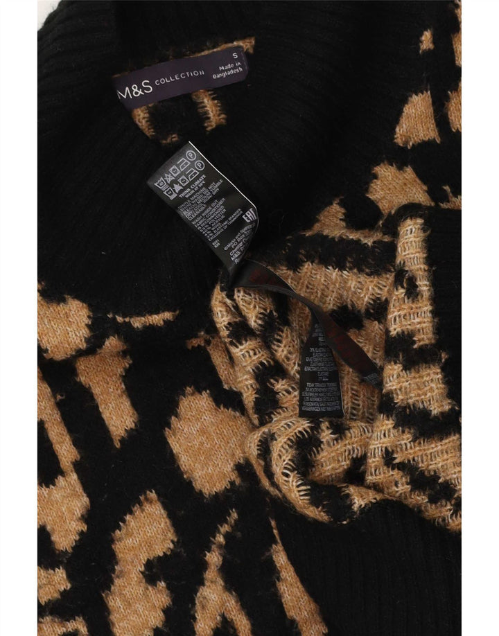 Marks & Spencer Dame Turtle Neck Jumper Sweater UK 10 Small Black