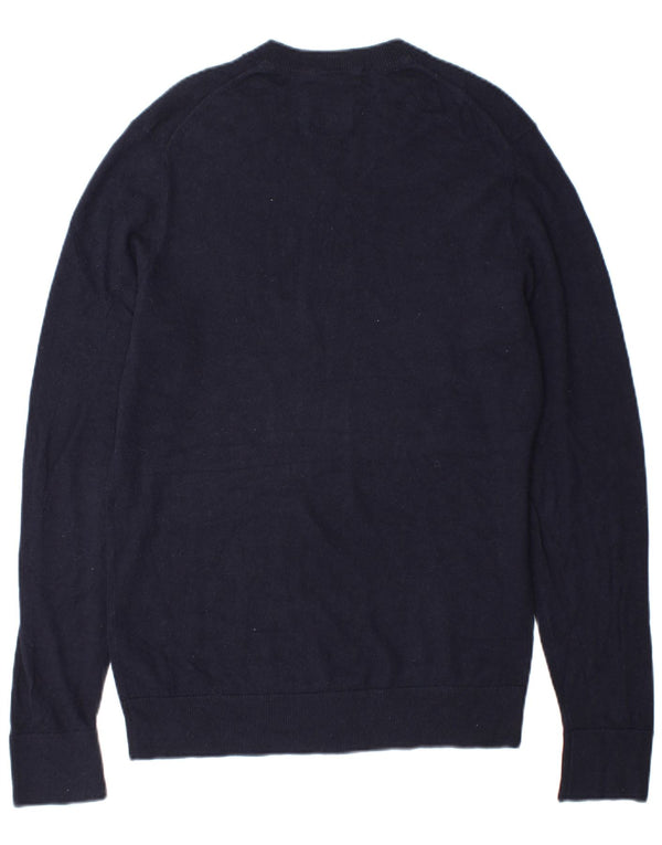 Abercrombie & Fitch Herre V-hals sweater Medium Marineblå Uld