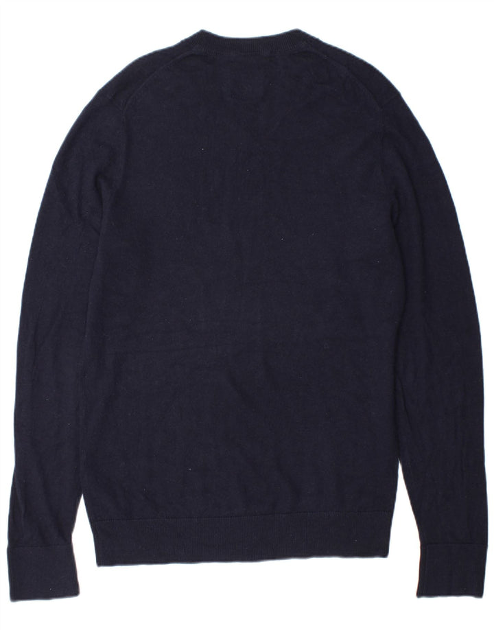Abercrombie & Fitch Herre V-hals sweater Medium Marineblå Uld