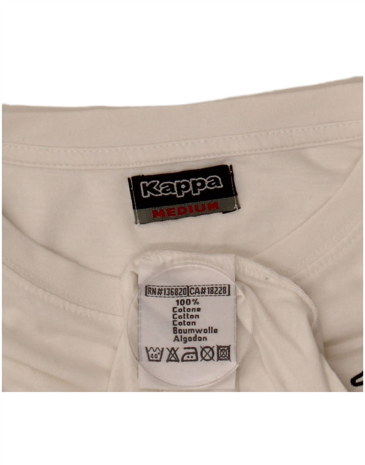 Kappa Herre T-Shirt Top Medium Hvid Bomuld