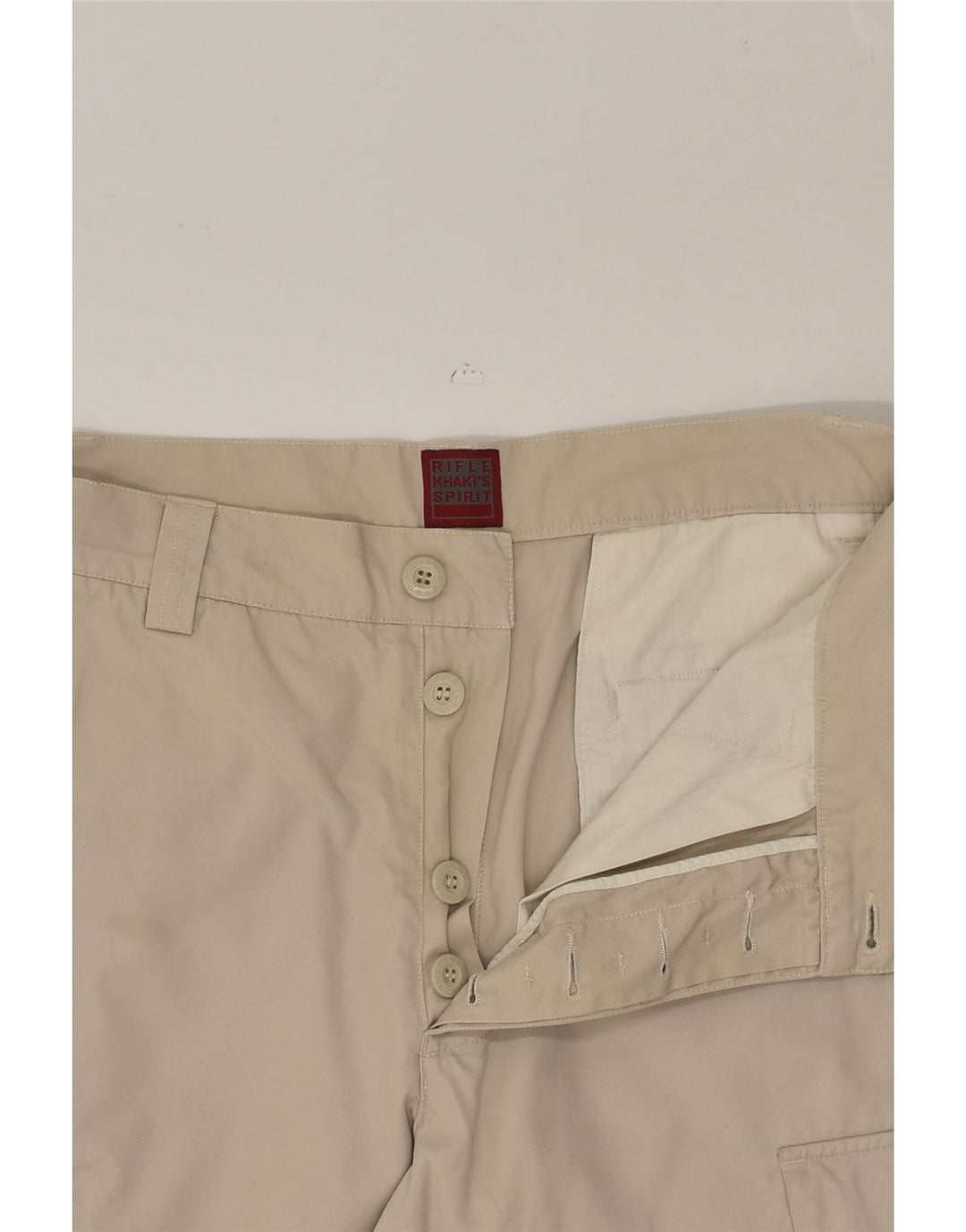 RIFLE Mens Straight Cargo Trousers W33 L34 Beige Cotton | Vintage Rifle | Thrift | Second-Hand Rifle | Used Clothing | Messina Hembry 
