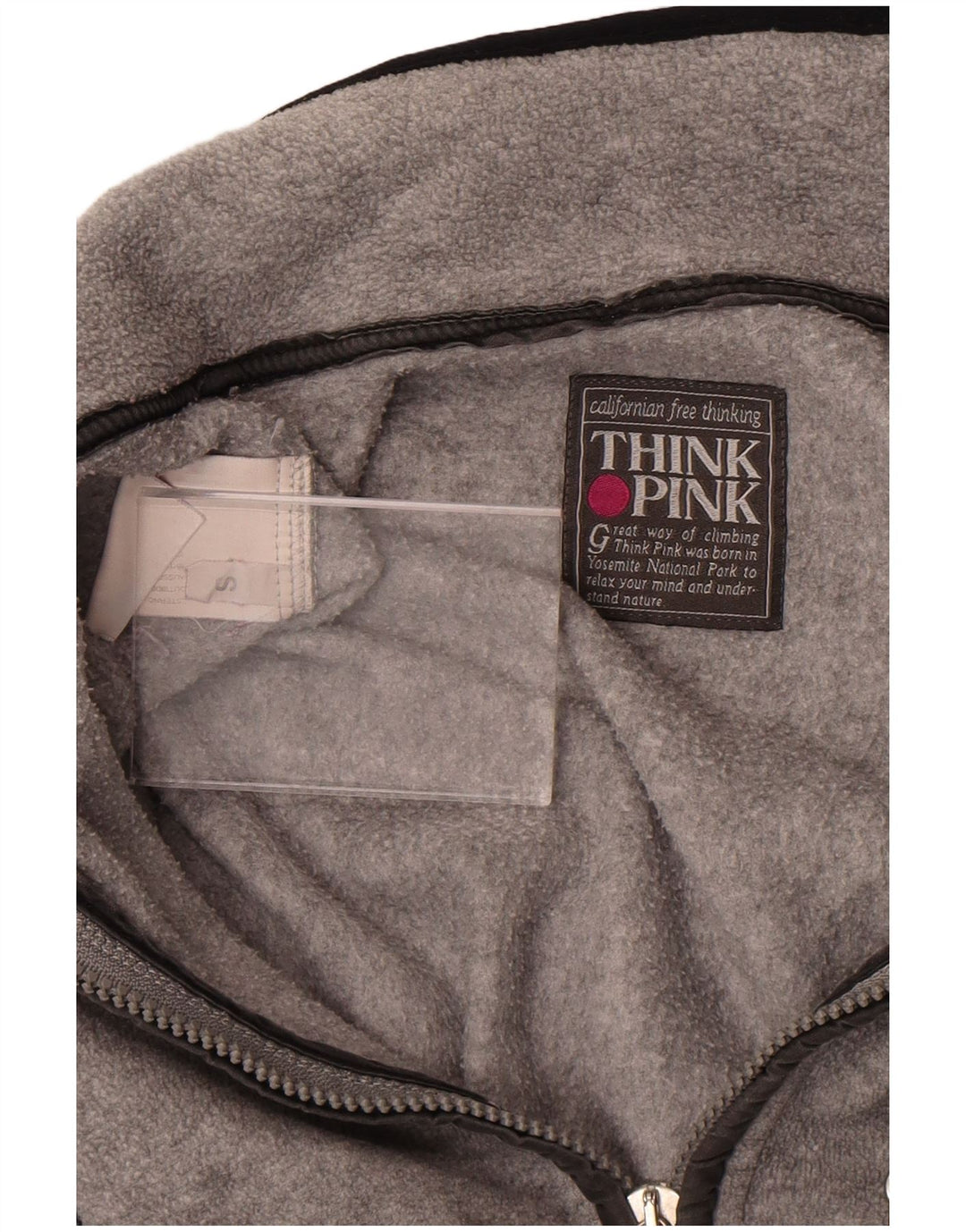 Tænk Pink Herre Oversized Zip Neck Fleece Jumper Lille Grå