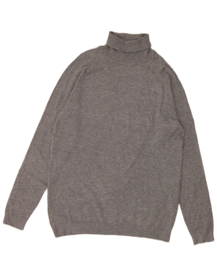 Zara Herre rullehals sweater mellemgrå viskose