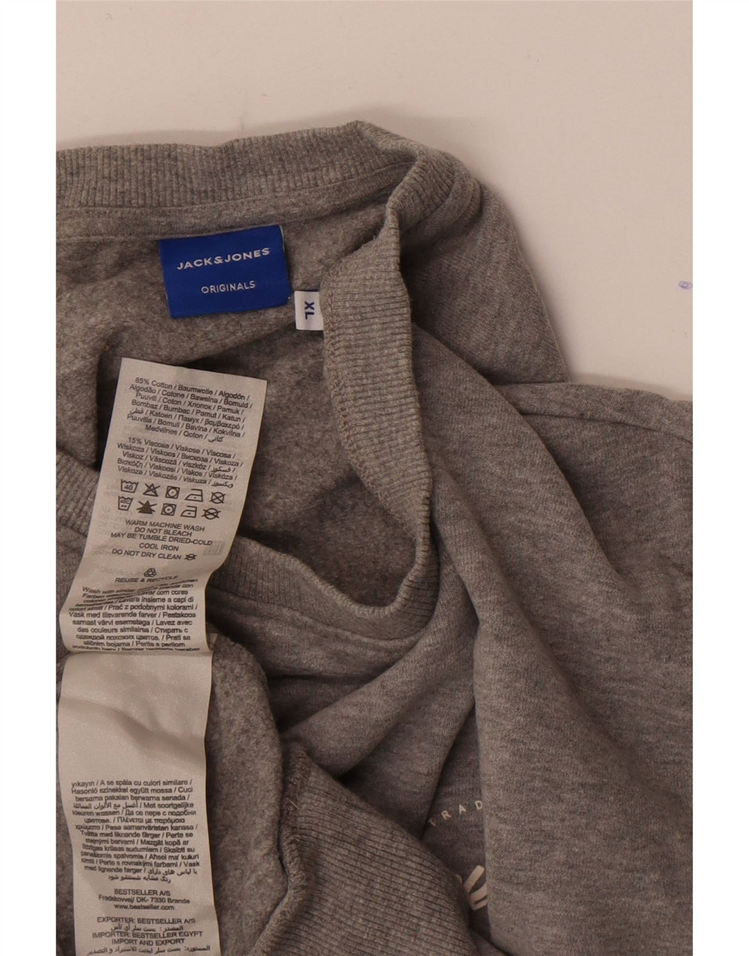 Jack & Jones Sweatshirt til mænd XL Grå Flecked Bomuld
