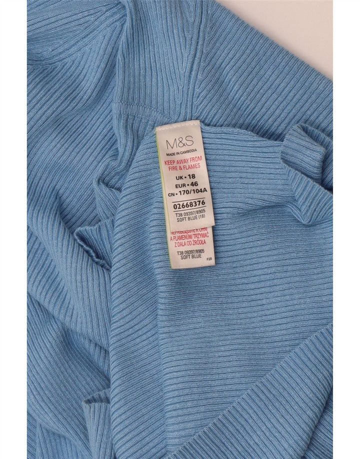 Marks & Spencer Dametop Langærmet UK 18 XL Blå Viscose