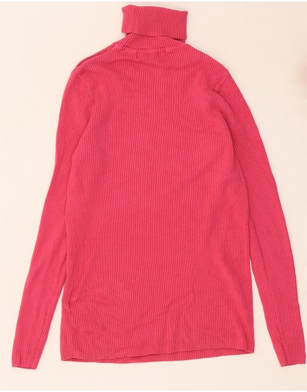 Marks & Spencer Dame Roll Neck Top Langærmet UK 10 Small Pink Viscose