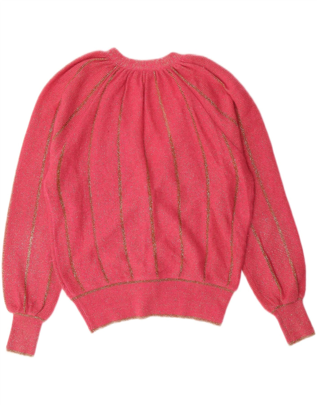 FERRONE Womens Crop Cardigan Sweater UK 14 Medium Pink Striped Vintage Ferrone and Second-Hand Ferrone from Messina Hembry 