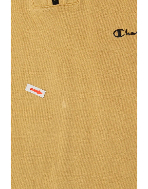 CHAMPION Herre Zip Neck Sweatshirt Jumper Stor Beige Bomuld