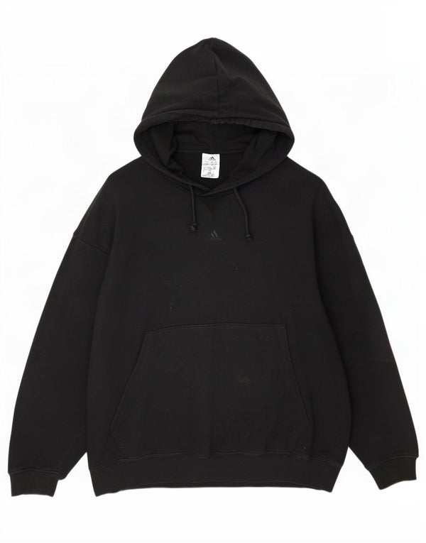 Adidas Mens Loose Fit Hoodie Jumper 2XL Black Cotton