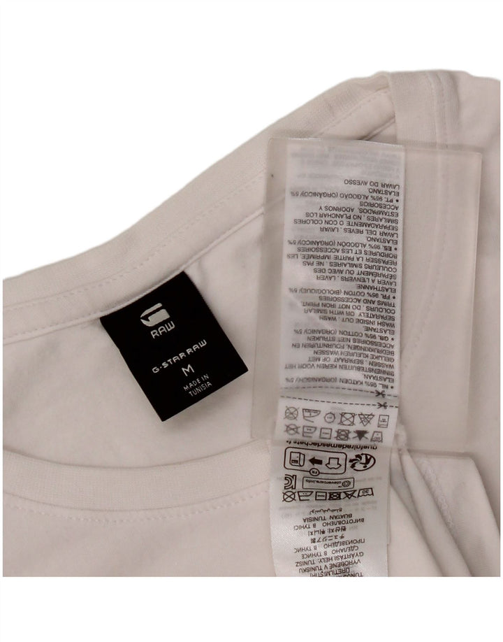 G-Star Herre T-Shirt Top Medium Hvid Bomuld
