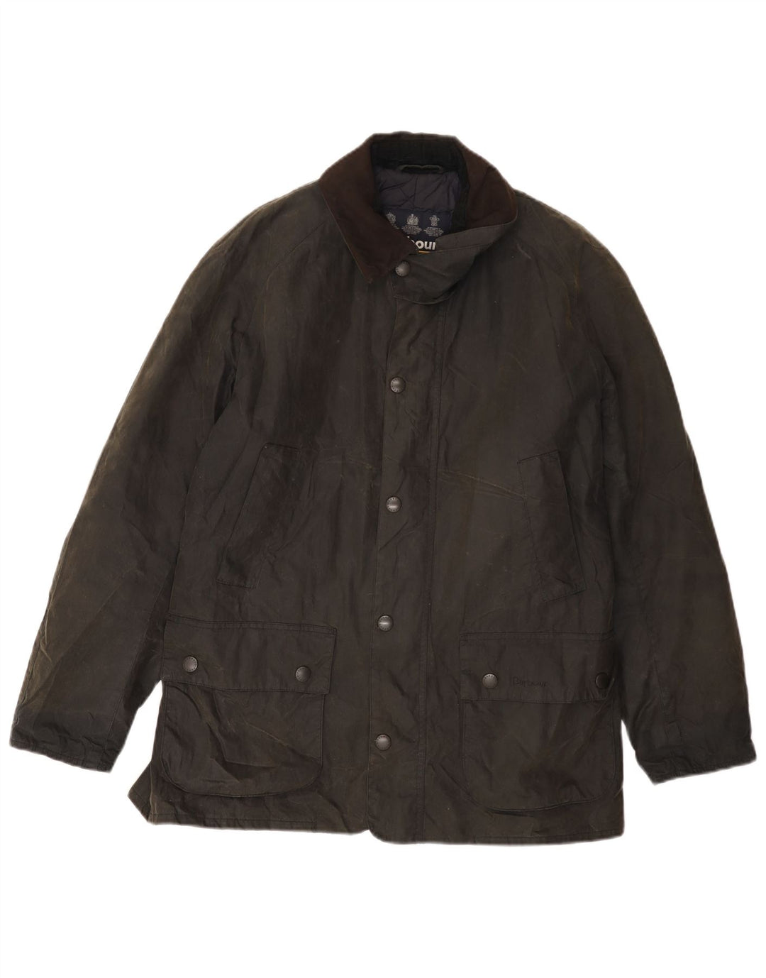 Barbour Herre vokset bomuldsjakke UK 38 Medium Grå Bomuld Classic