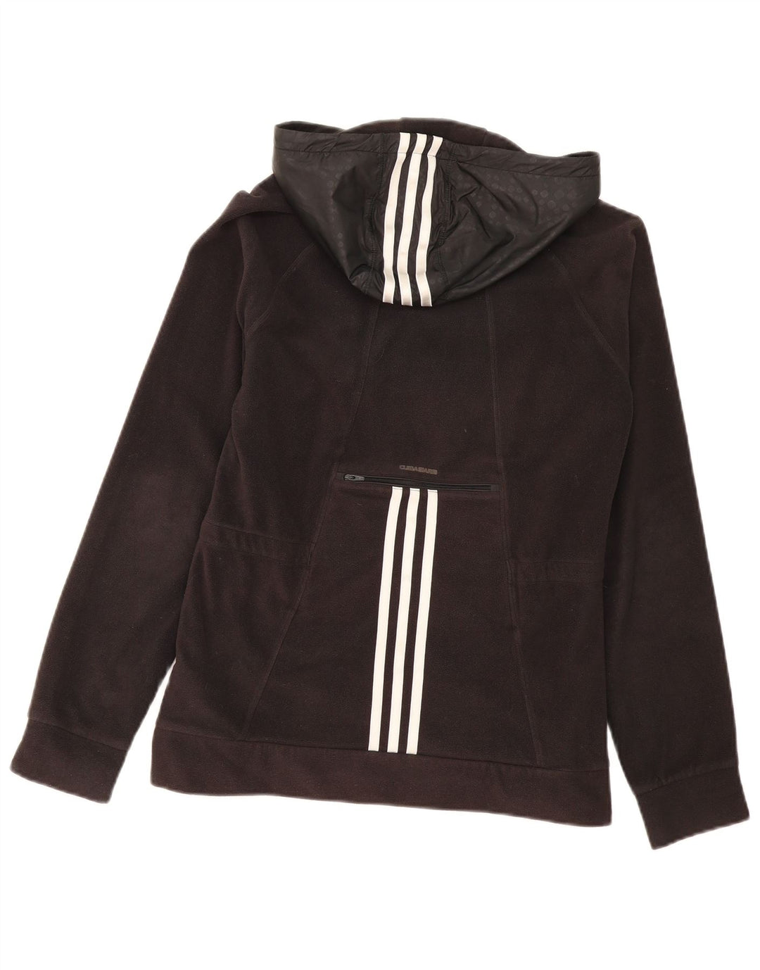 Adidas Dame Hætte Fleecejakke UK 14 Medium Sort Polyester