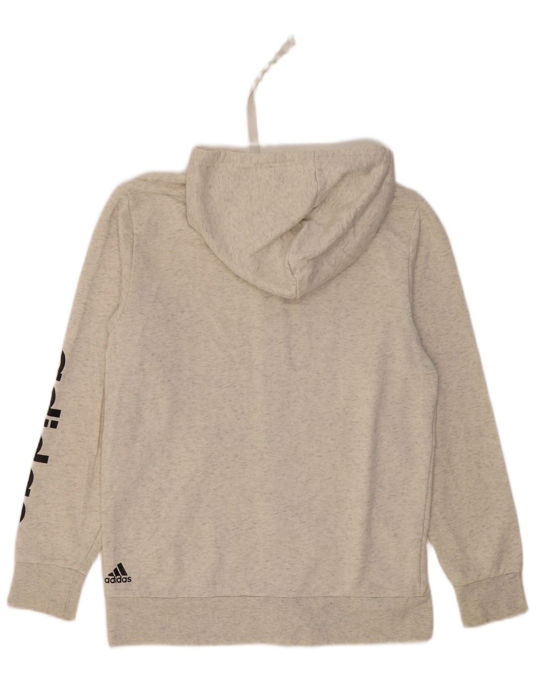 ADIDAS Herre grafisk hættetrøje med lynlås mellemgrå bomuld