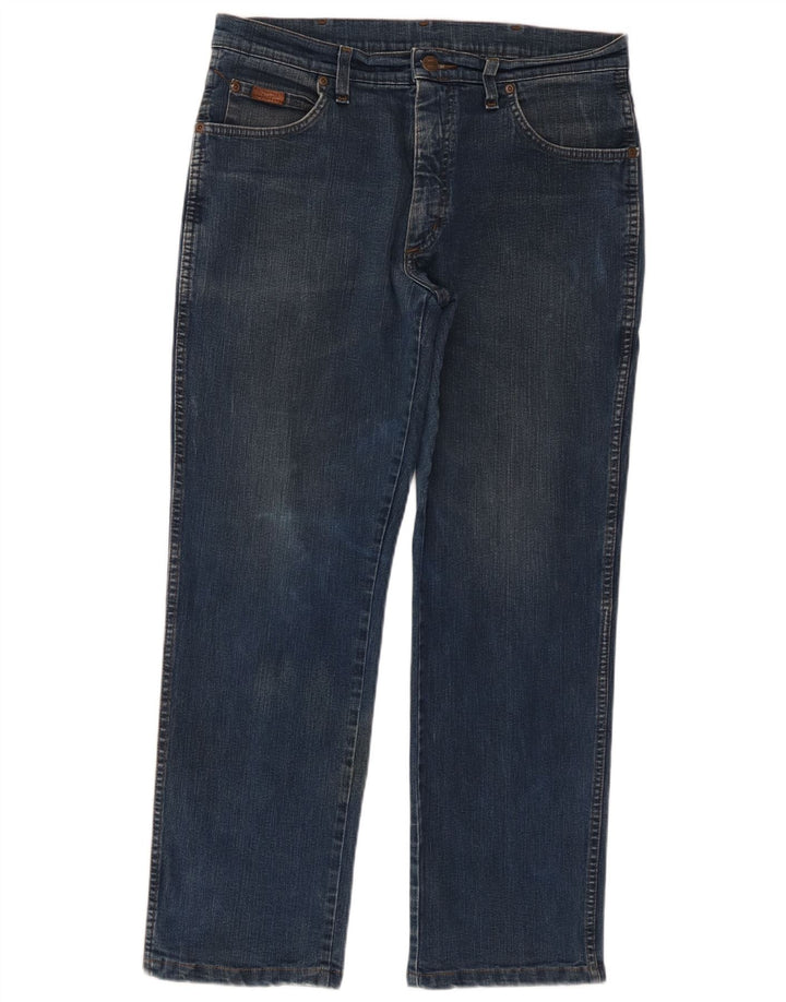 Wrangler Herre Texas Stretch Straight Jeans W34 L30 Blå Bomuld