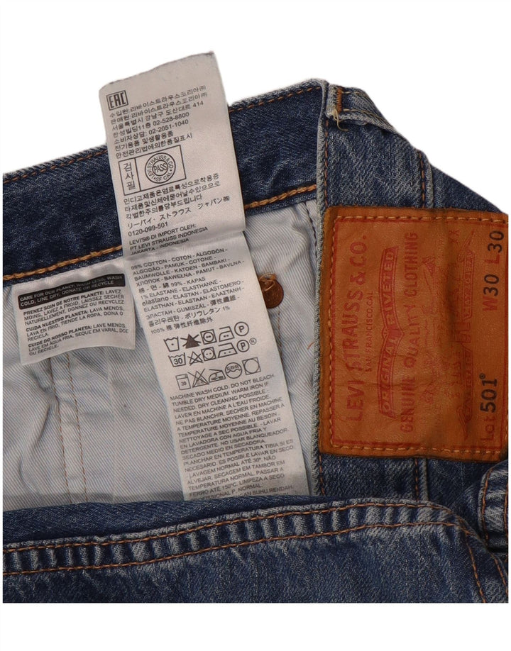 Levi's Herre 501 Straight Jeans W30 L30 Blå Bomuld