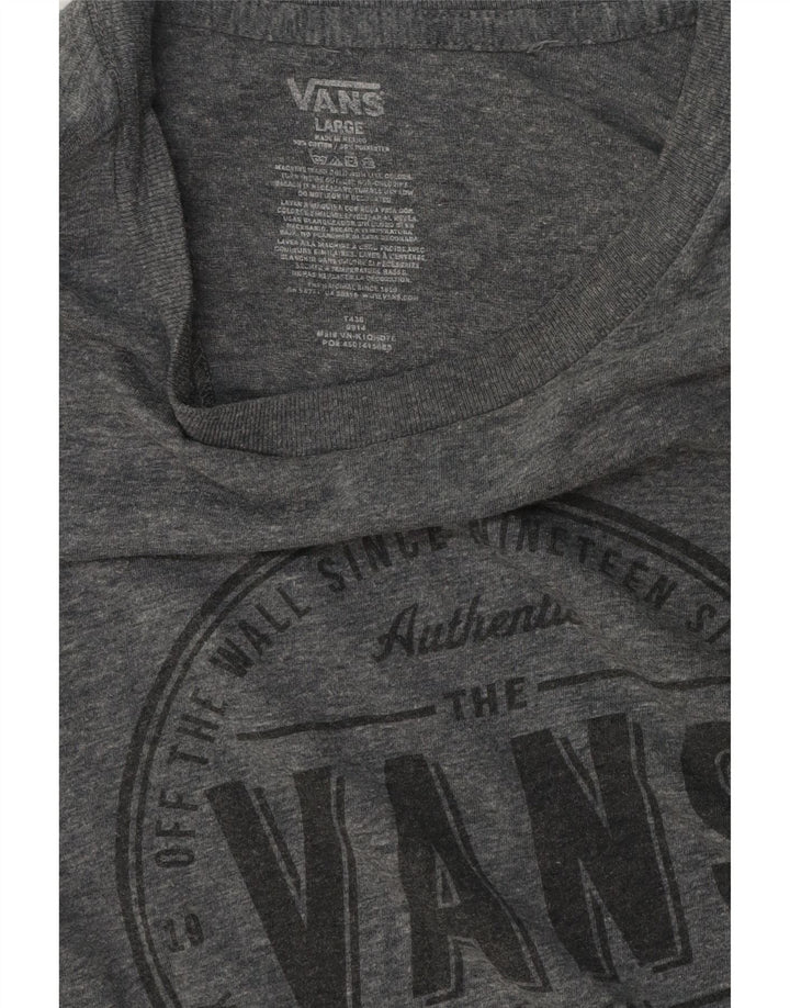 Vans Herre Grafisk T-Shirt Top Stor Grå Bomuld