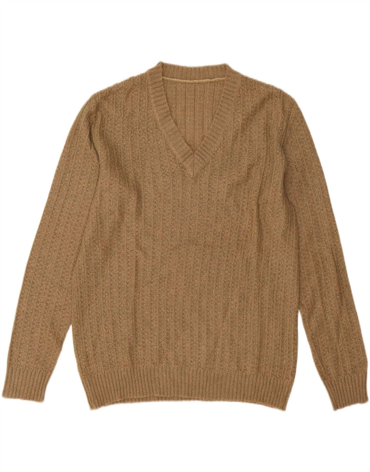Vintage herre V-hals sweater XL Beige