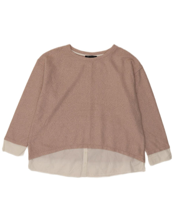 Marks & Spencer Dame sweater med rund hals DK 18 XL Pink Colourblock