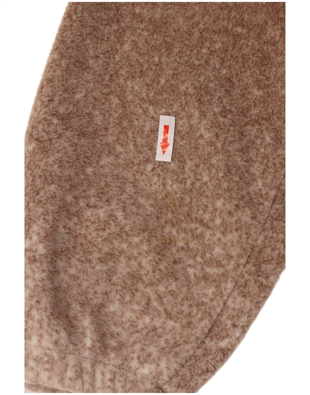 Vintage Herre Wolf Graphic Fleece Jakke UK 38 Medium Brown Flecked