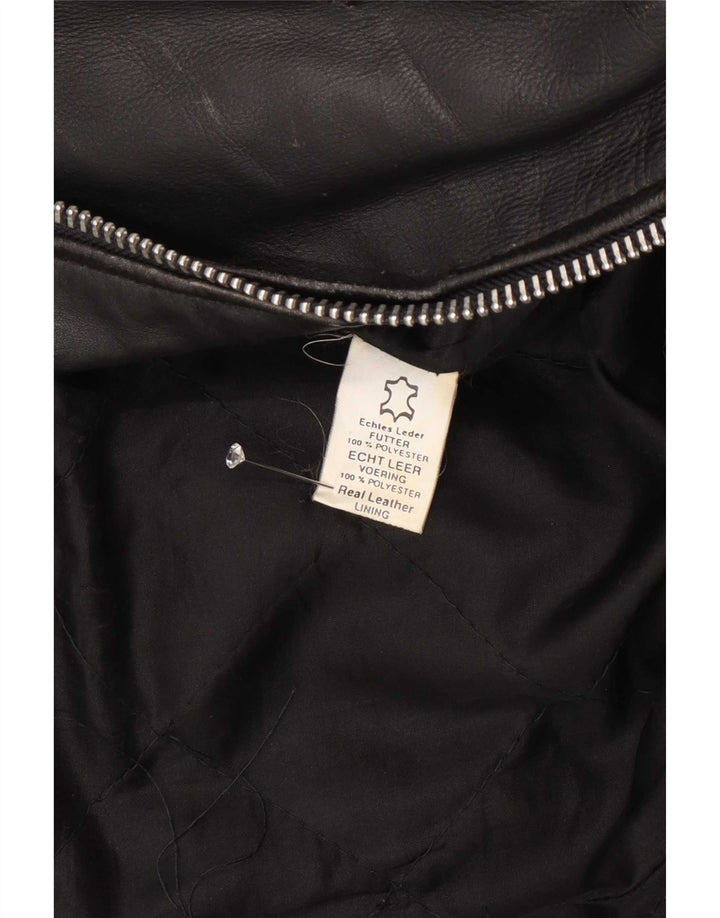 Vintage Herre Biker Jacket UK 38 Medium Sort Læder