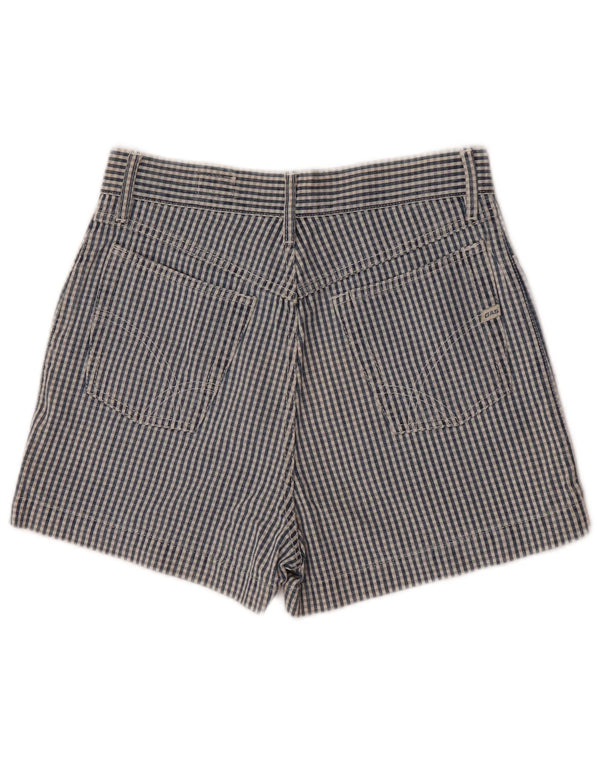 Gas Kvinder Casual Shorts W28 Medium Blue Gingham Cotton