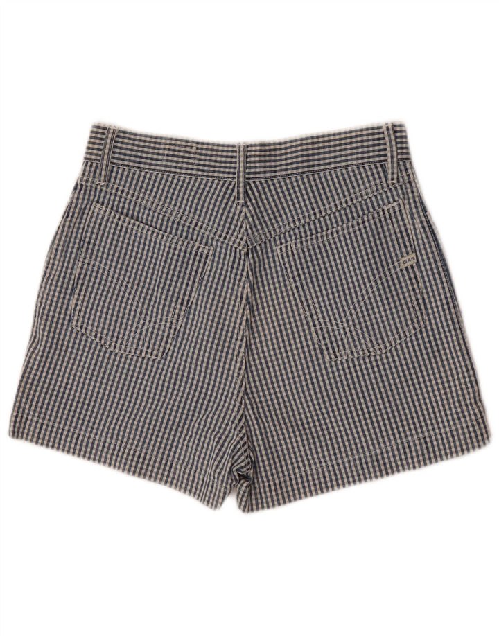Gas Kvinder Casual Shorts W28 Medium Blue Gingham Cotton