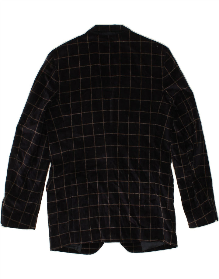 ERMENEGILDO ZEGNA Herre 2-knaps blazerjakke IT 46 Small Navy Blue Check