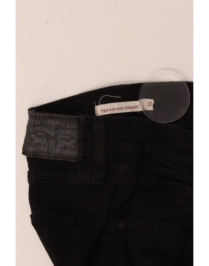 Levi's Womens 724 Højtaljede lige jeans W31 L31 Sort