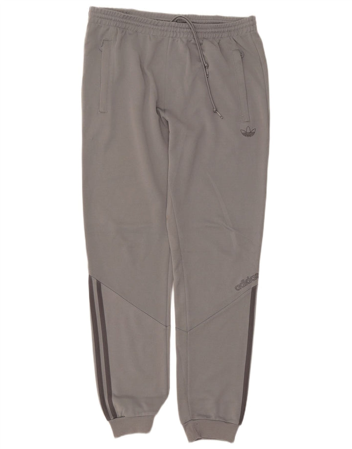 ADIDAS Mens Graphic Tracksuit Trousers Joggers Large  Grey Polyester