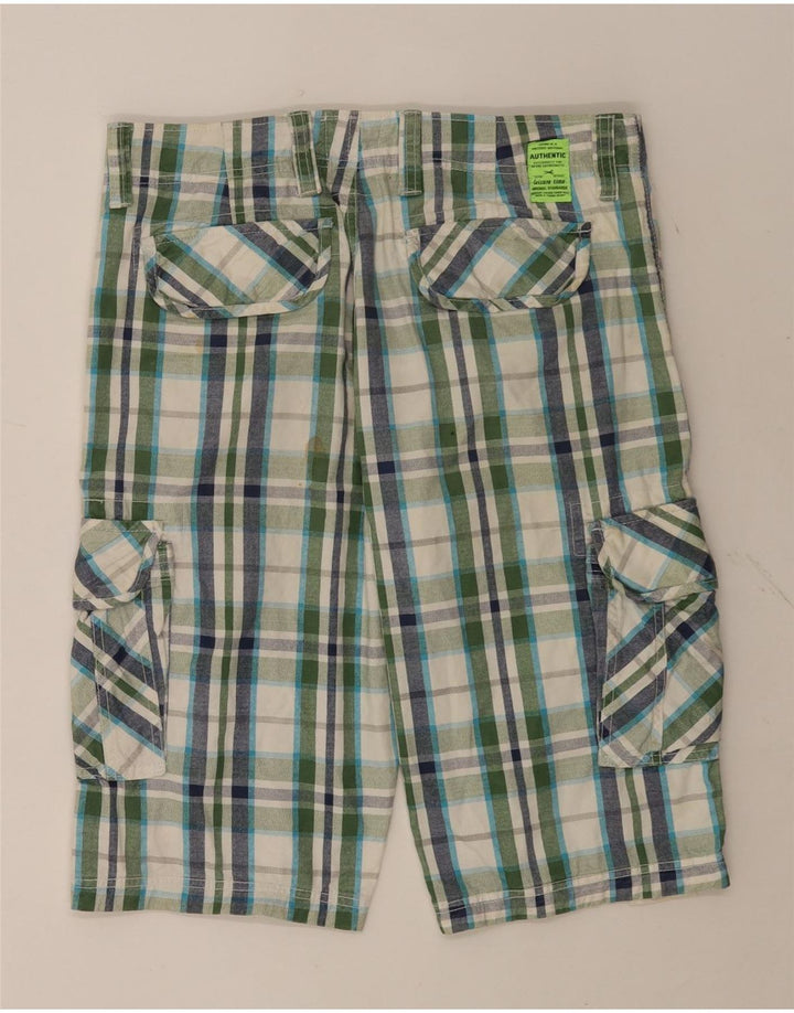 ZONE Herre Cargo Shorts IT 46 Small W32 Flerfarvet ternet bomuld