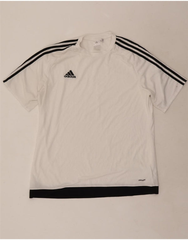 Adidas Herre Climalite T-Shirt Top XL Hvid Colourblock Polyester