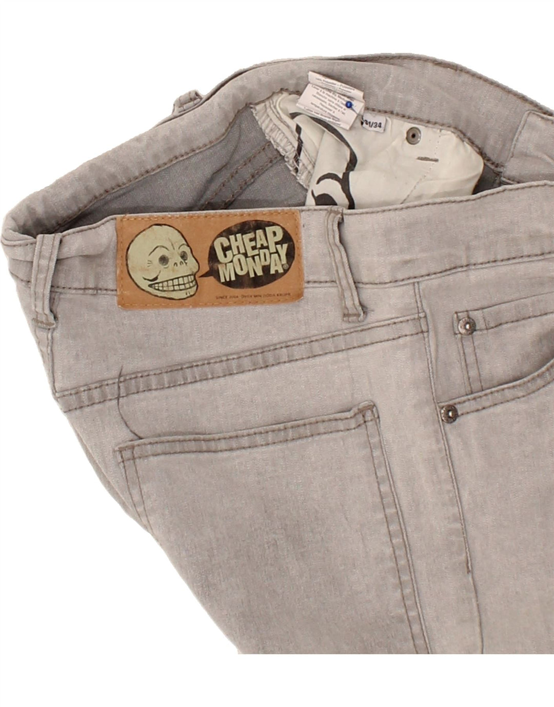 CHEAP MONDAY Womens Slim Jeans W31 L27  Grey Cotton Vintage Cheap Monday and Second-Hand Cheap Monday from Messina Hembry 